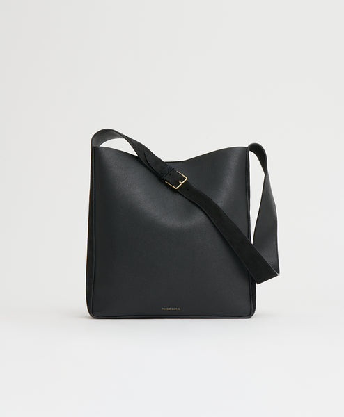Box Tote - Black/Black Suede