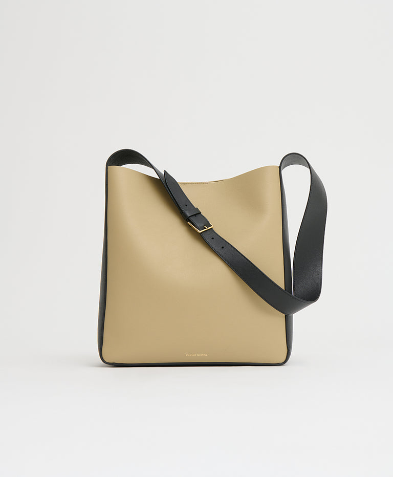Box Tote - Khaki/Black