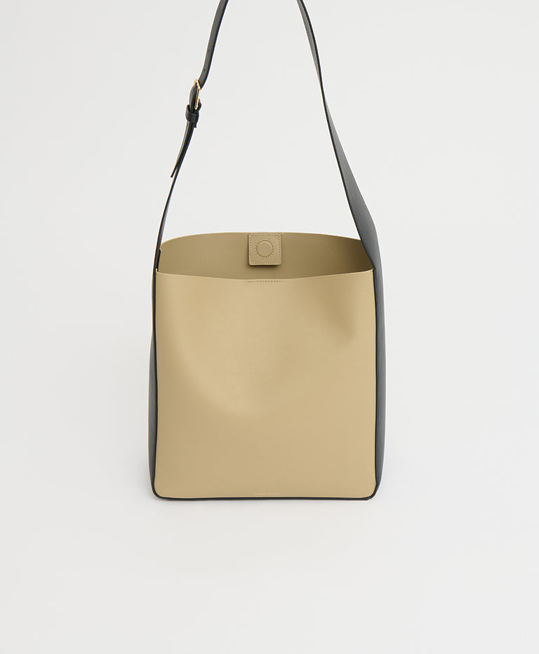 Box Tote - Khaki/Black