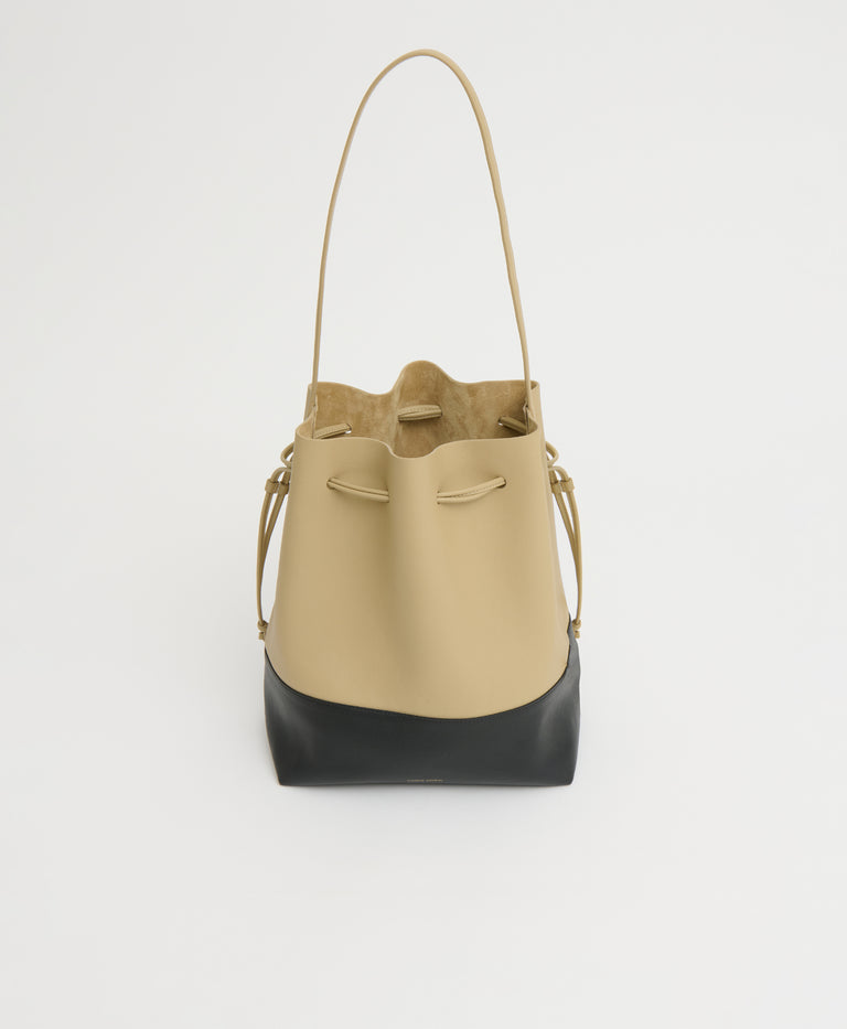 Drawstring Cabas - Khaki/Black