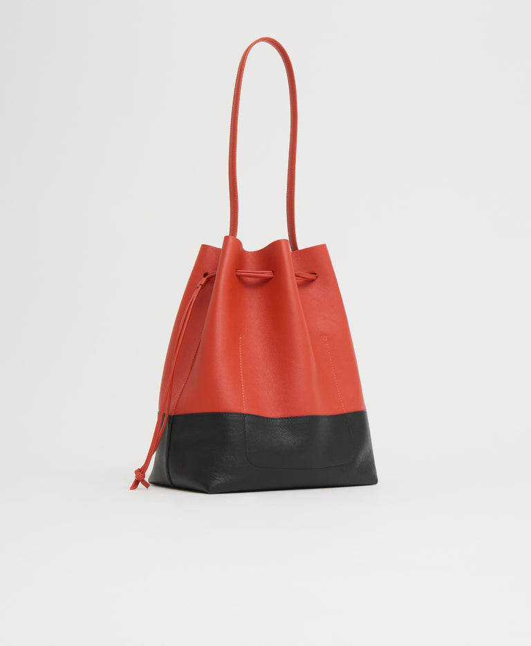 Drawstring Cabas - Pomodoro/Black