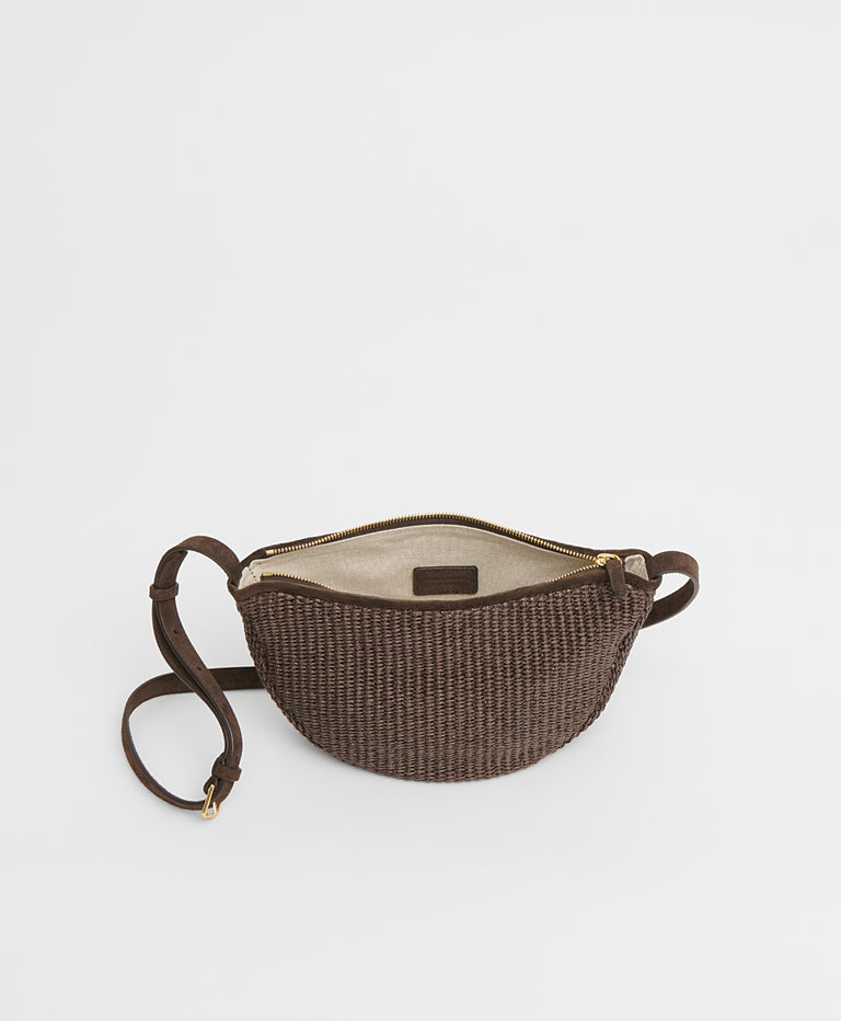 Moon Sling - Ebony Raffia/Ebony Suede