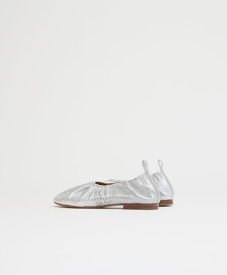 Ruched Ballerina - Crinkle Silver
