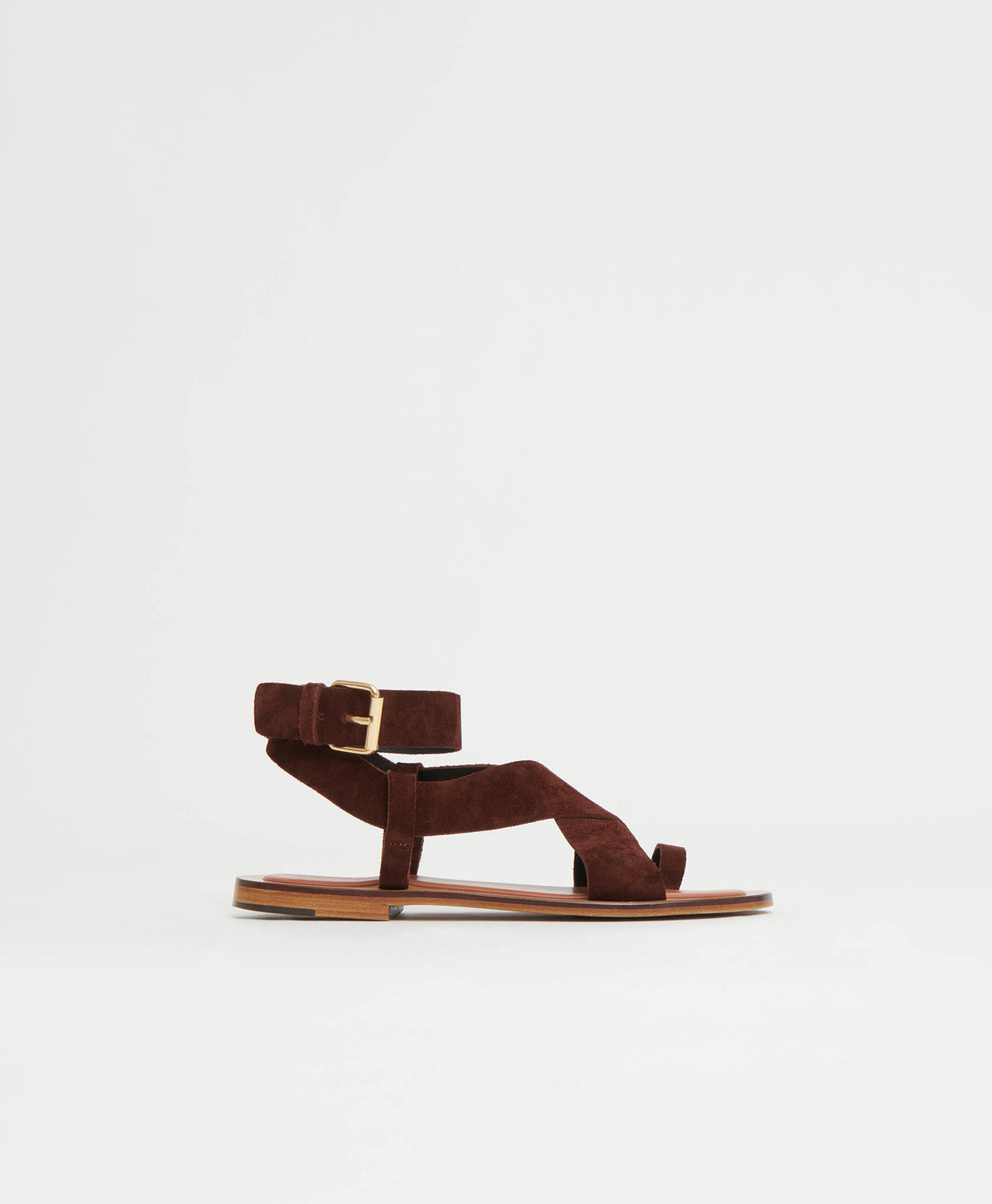 Ankle Strap Sandal  -  Chocolate Suede