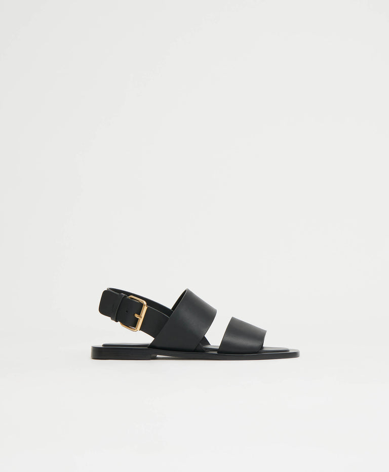 Double Strap Sandal  -  Black
