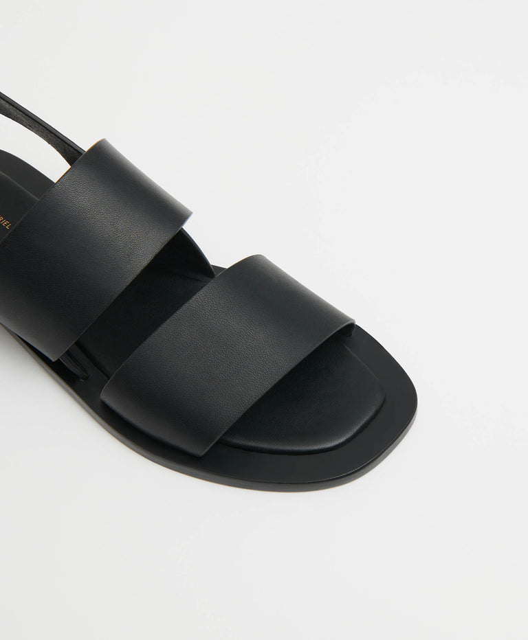 Double Strap Sandal  -  Black