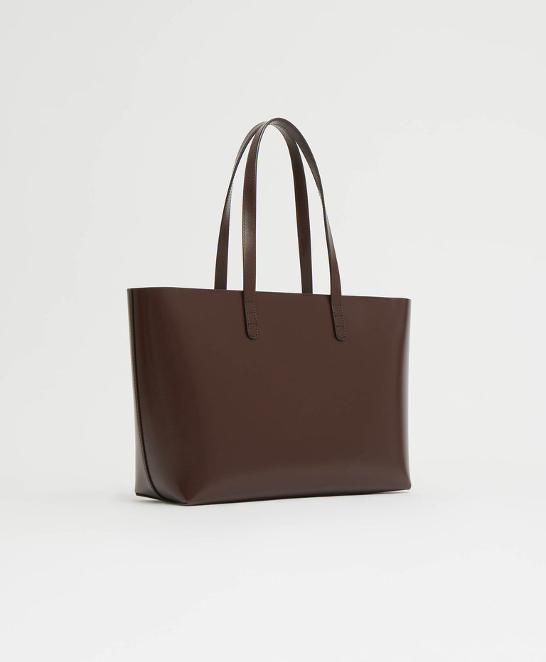 Small Zip Tote  -  Chocolate/Warm Grey