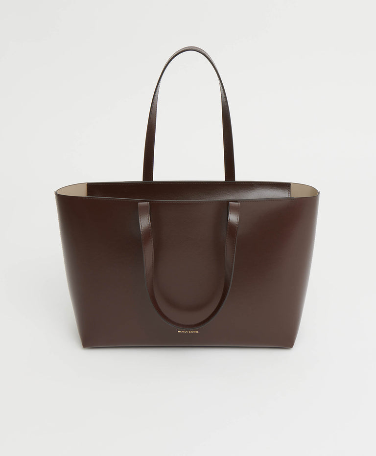 Small Zip Tote  -  Chocolate/Warm Grey
