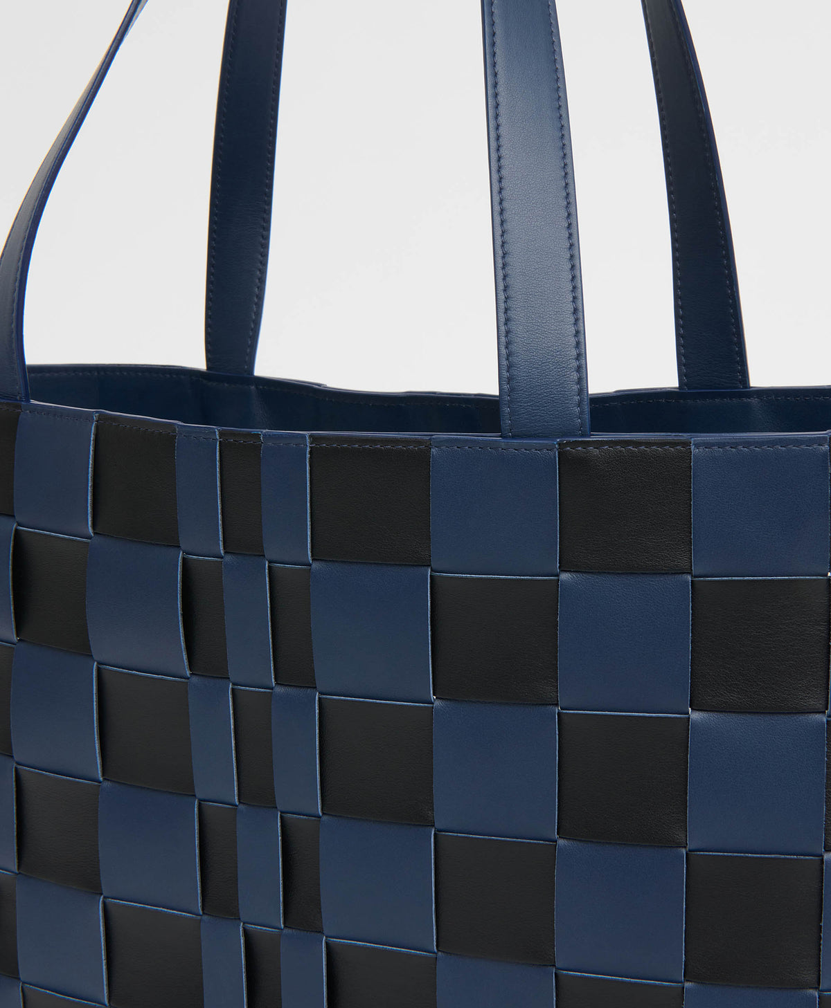 Woven Tote - Blue/Black