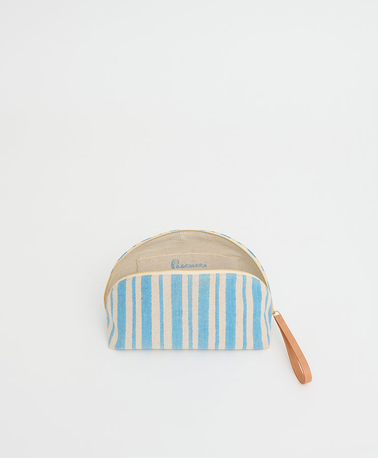 Limited Edition Bellezza Pouch - Baby Blue Stripe