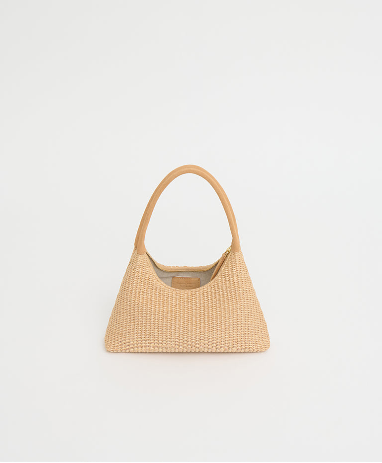 Mini Candy Bag - Natural Raffia/Budino Suede