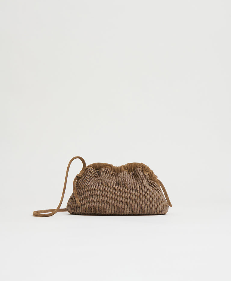 Mini Cloud Clutch - Anise Raffia/Anise Suede