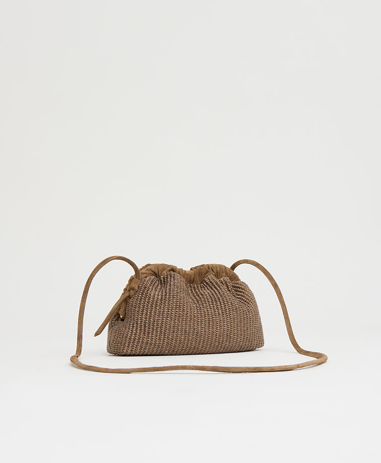 Mini Cloud Clutch - Anise Raffia/Anise Suede