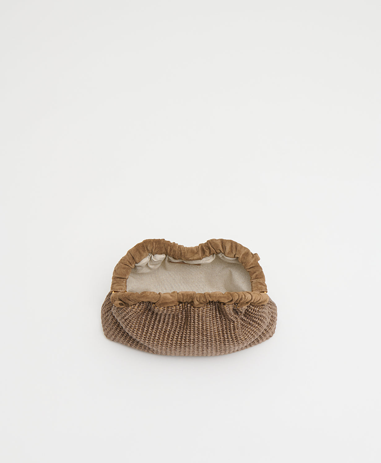 ハルナ Mini Cloud Clutch - Anise Raffia/Anise Suede