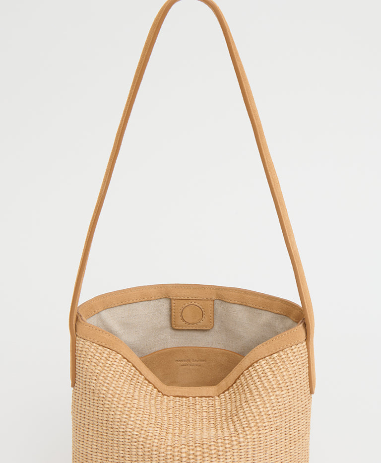 Small Everyday Cabas - Natural Raffia/Budino Suede