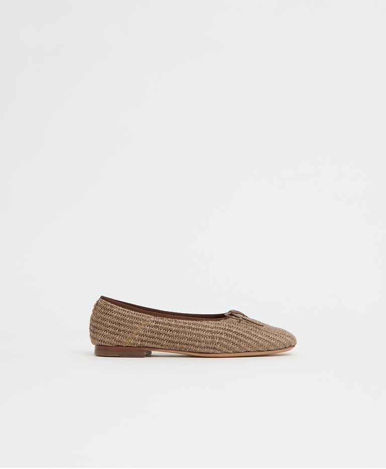 Square Toe Ballerina - Anise Raffia