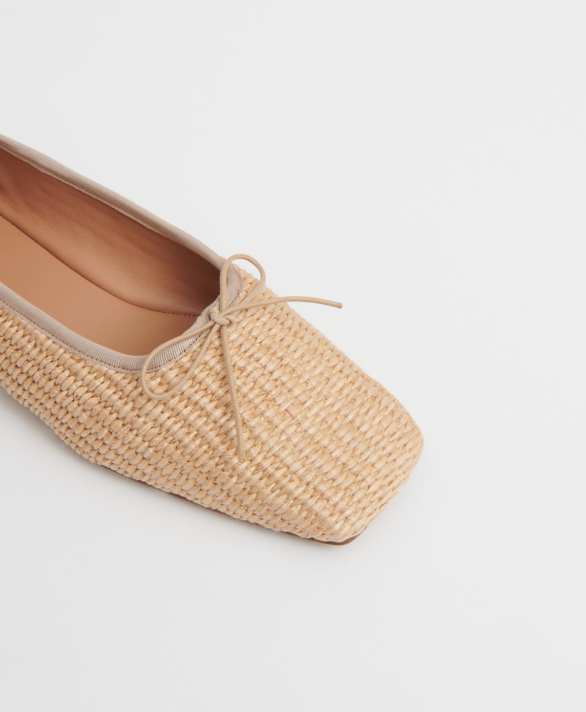 Square Toe Ballerina  -  Natural Raffia