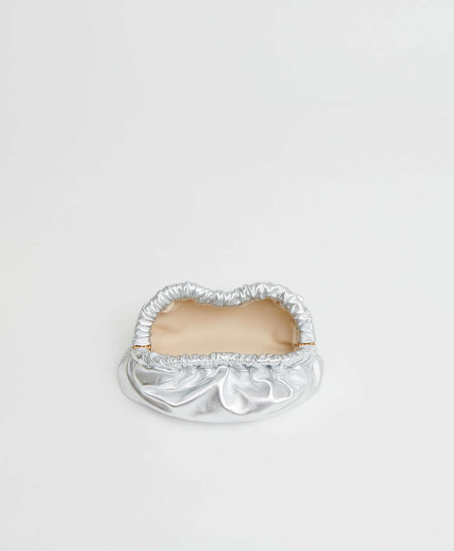 Silver Gallop Cloud Clutch
