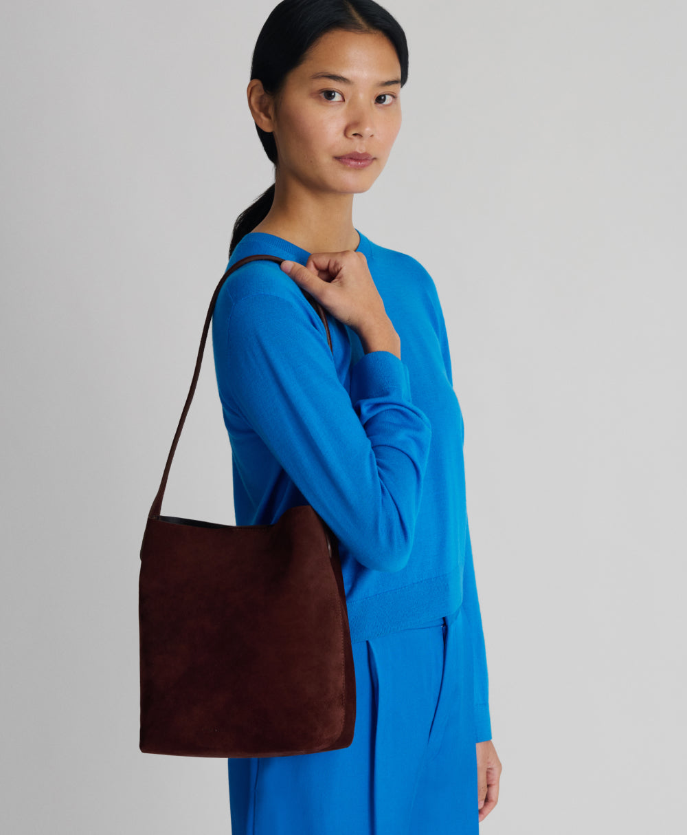 Small Everyday Cabas  -  Chocolate Suede