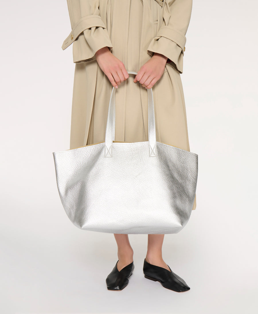 Carryall Tote - Silver on model  view 2