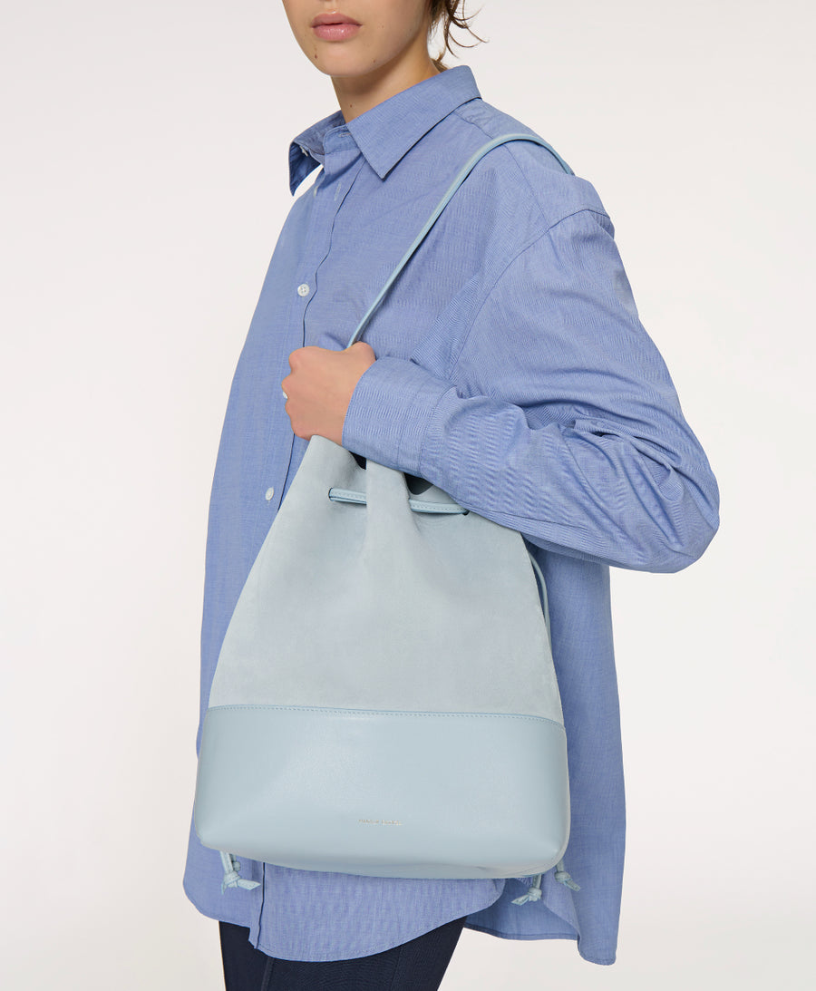 Drawstring Cabas - Baby Blue Suede/Baby Blue view 2