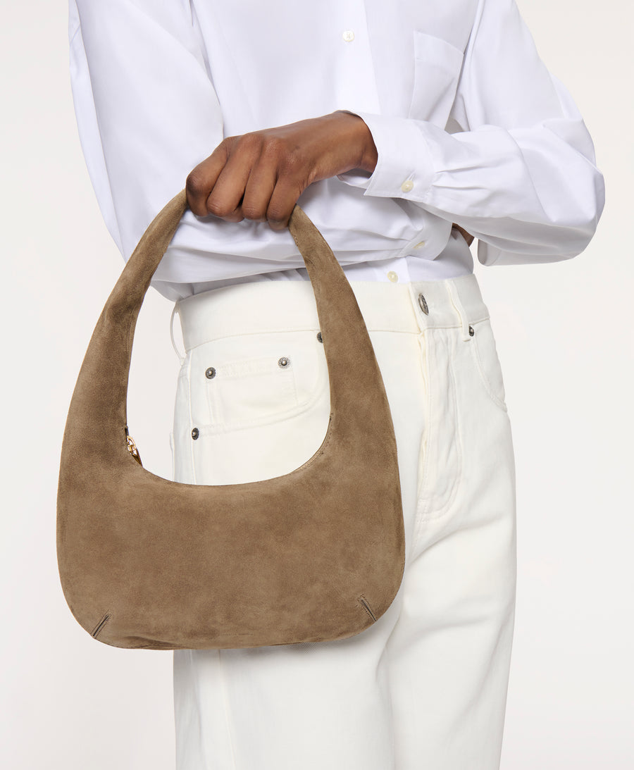 Mini Gnocchi Bag - Anise Suede on model  view 2