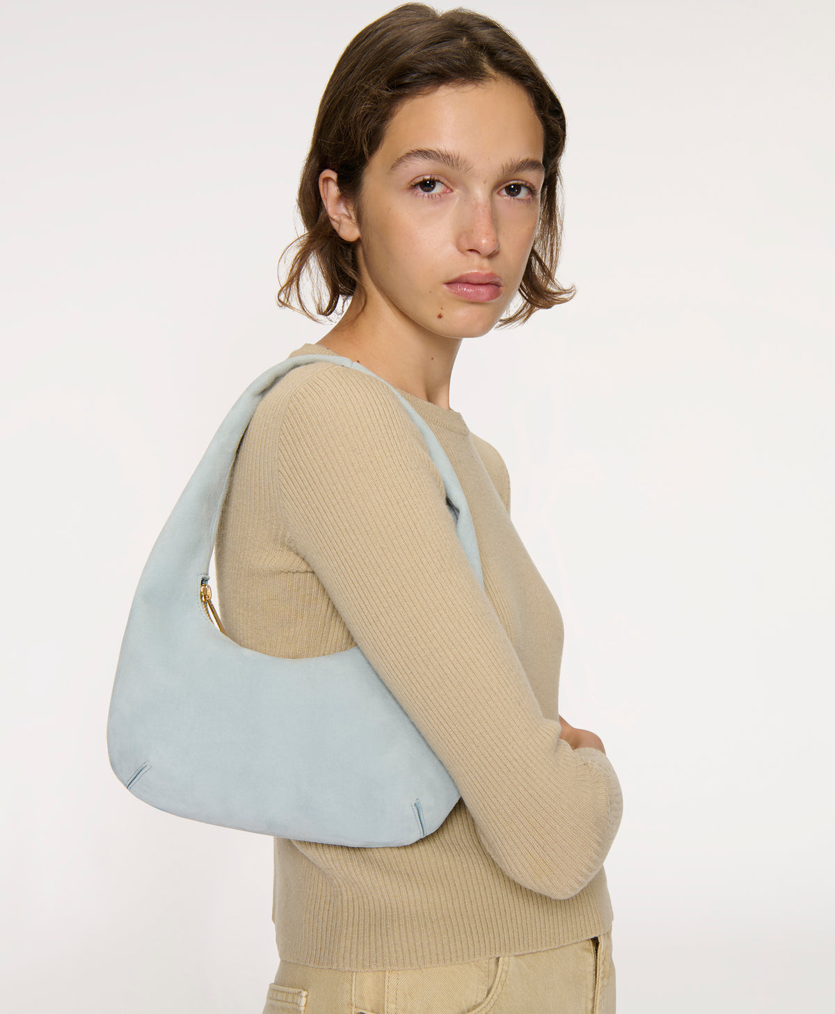 Gnocchi Bag - Baby Blue Suede