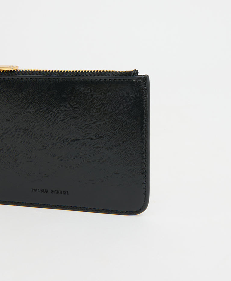 Keychain Zip Case - Crinkled Black