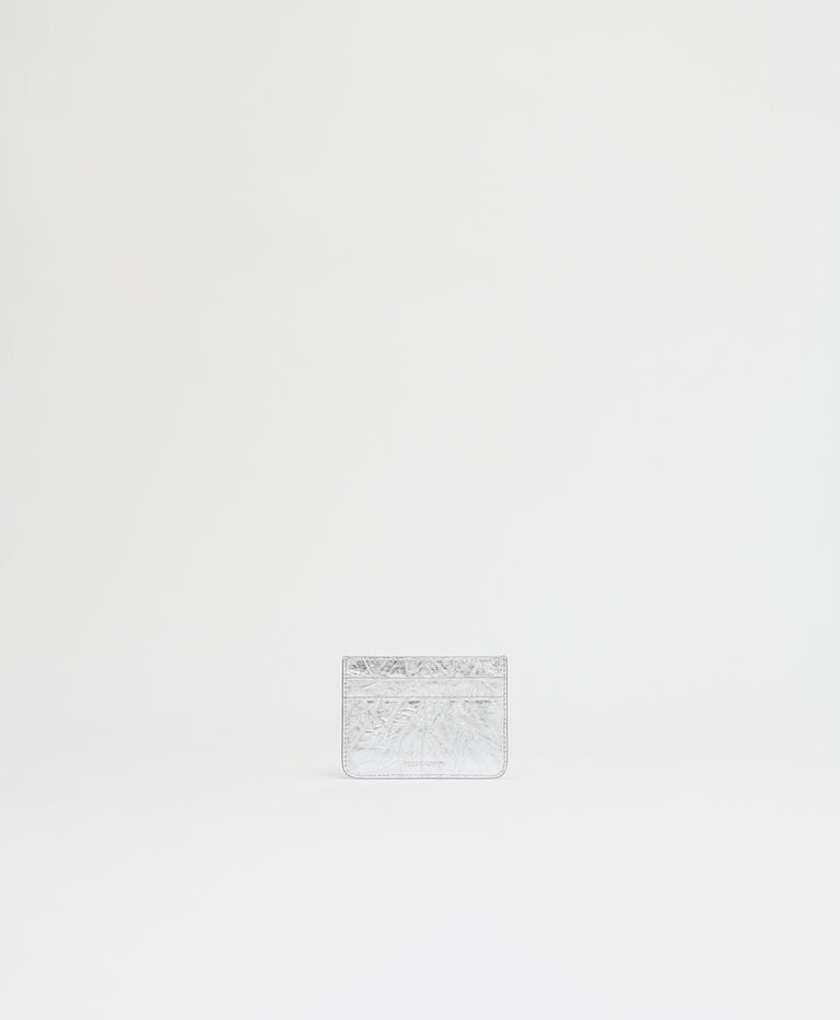 Pocket Card Holder - Crinkled Silver