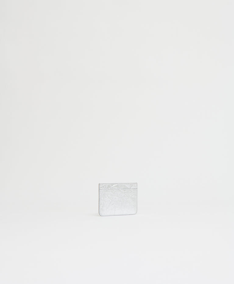 Pocket Card Holder - Crinkled Silver