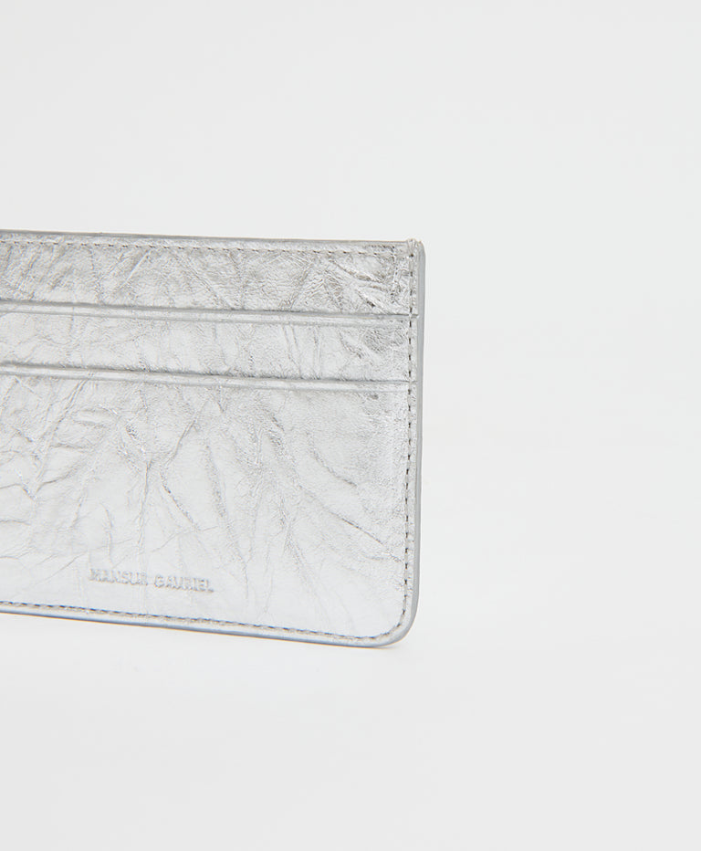 Pocket Card Holder - Crinkled Silver