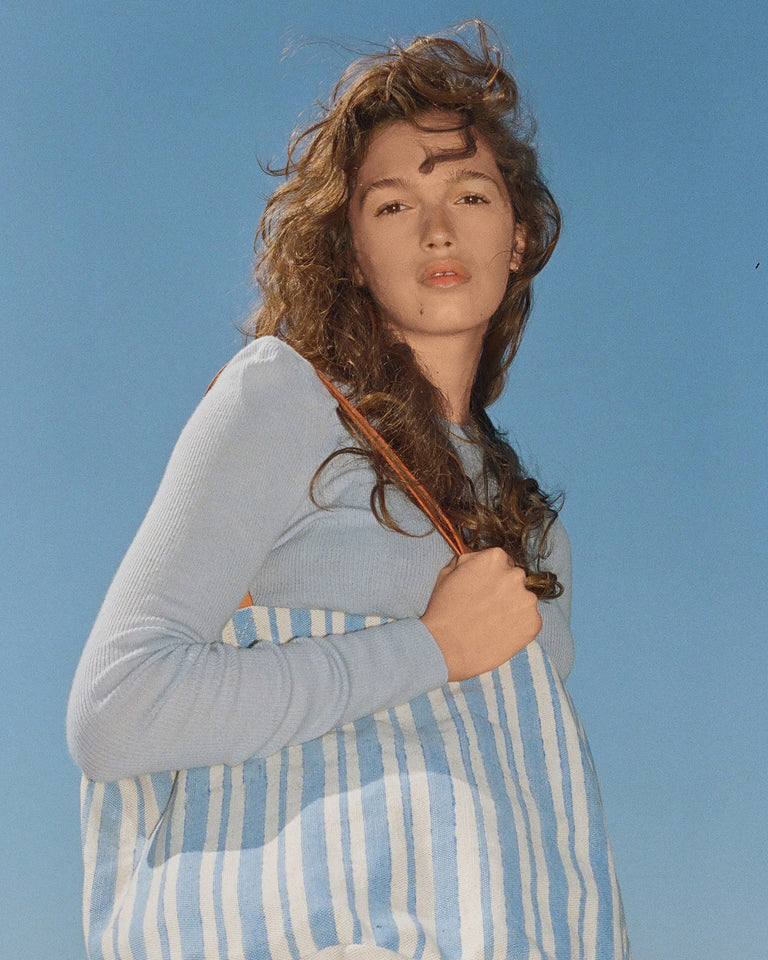 Limited Edition Pascucci Bag - Baby Blue Stripe