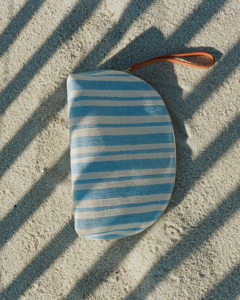 Limited Edition Bellezza Pouch - Baby Blue Stripe