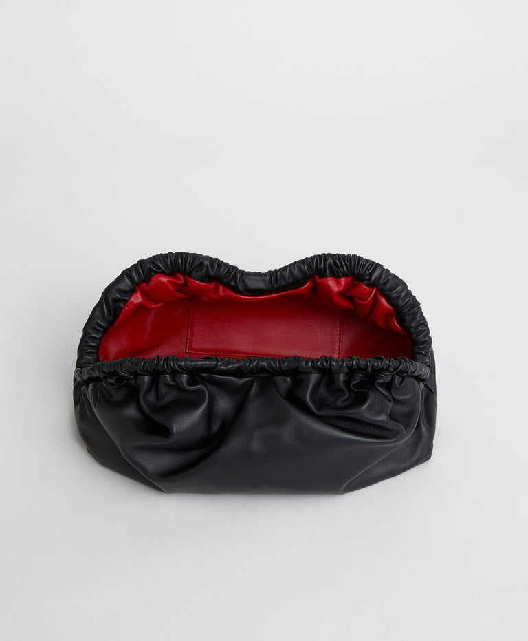 Oversized Cloud Clutch  -  Black/Flamma