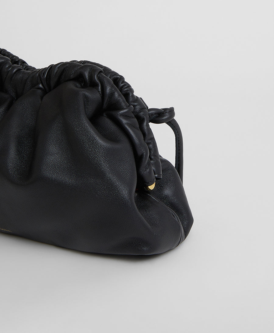 Mini Black Clutch Bag Small Vegan Leather Bag Party Purse 