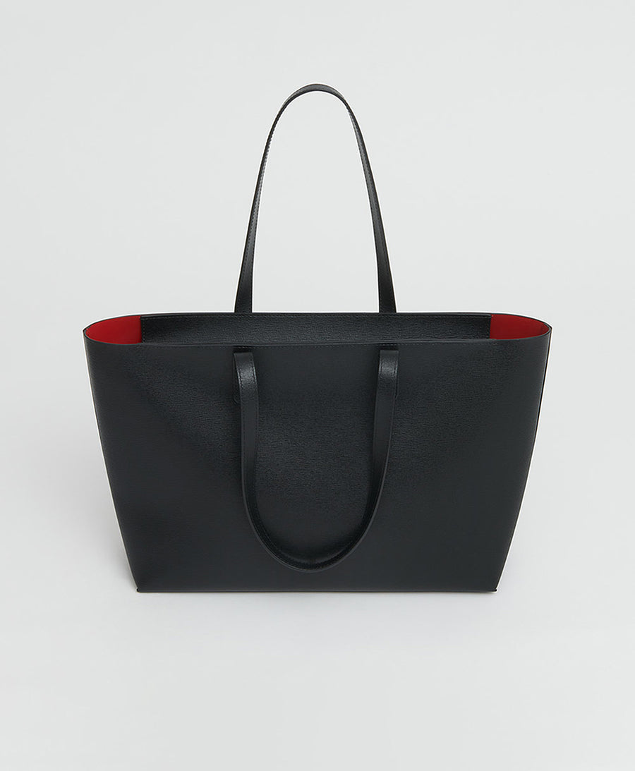 Mansur Gavriel Small Zip Tote - Black/Flamma