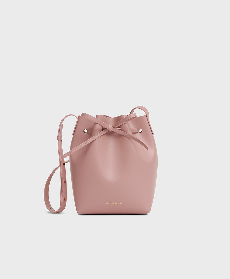 Vegan Apple Bucket Bag - Dusty Rose/Rosa