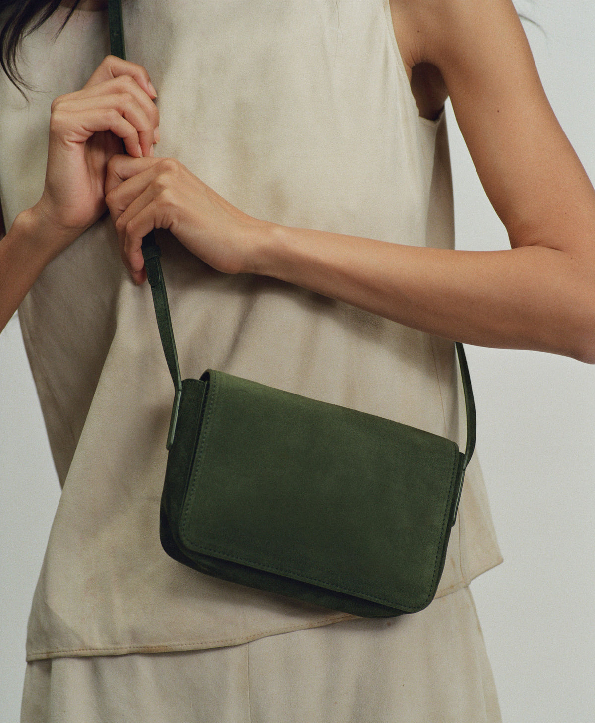Clio Bag - Moss Suede